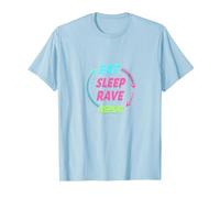 Eat Sleep Rave Repeat Neon Party Lifestyle T-Shirt, Men, Baby Blue, S