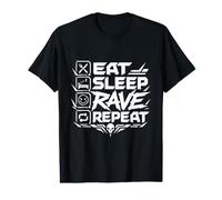 Eat Sleep Rave Repeat Skull Techno Festival Graphic Value Graphic T-Shirt