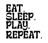 eat Sleep Repeat Designs Also Vinyl Wall Stickers 67.2x70.2cm Do not Damage The Wall Surface Black