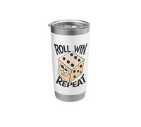 Eat Sleep Roll Win Repeat - Funny Gambling Dice Casino Lover Stainless Steel Insulated Tumbler
