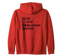 Eat Sleep Roller Derby Repeat Funny Roller Derby Zip Hoodie