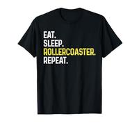 Eat Sleep Rollercoaster Repeat Funny Theme Park Lover T-Shirt