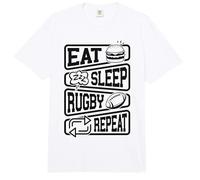 Eat Sleep Rugby Repeat Comfort Colors Adult Heavyweight T-Shirt