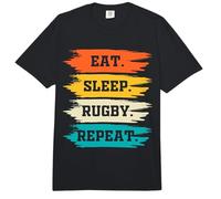 Eat Sleep Rugby Repeat Comfort Colors Adult Heavyweight T-Shirt