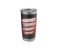 Eat Sleep Rugby Repeat Stainless Steel Insulated Tumbler