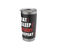 Eat Sleep Rugby Repeat Stainless Steel Insulated Tumbler