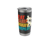 Eat Sleep Rugby Repeat Stainless Steel Insulated Tumbler