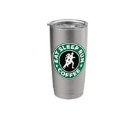 Eat Sleep Run Coffee Marathon Runner Running Design Stainless Steel Insulated Tumbler