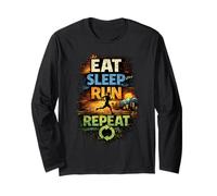 Eat Sleep Run Repeat Funny Running Lifestyle Runners Gift Long Sleeve T-Shirt