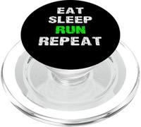 Eat Sleep Run Repeat Funny Running Slogan Runner Saying Joke PopSockets PopGrip for MagSafe