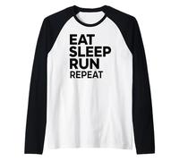 Eat Sleep Run Repeat Raglan Baseball Tee
