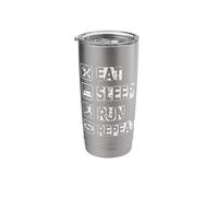 Eat Sleep Run Repeat Run Runner Running Jogging Saying Stainless Steel Insulated Tumbler