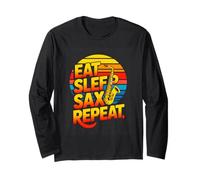 Eat Sleep Sax Repeat Saxophone Jazz Musician Long Sleeve T-Shirt