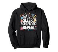Eat Sleep Scrapbook Repeat Funny Craft Gifts for Girls Women Pullover Hoodie