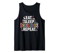 Eat Sleep Scrapbook Repeat Funny Craft Gifts for Girls Women Tank Top