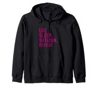Eat Sleep Shtaygn Repeat Torah Yeshiva Week Summer Camp Zip Hoodie