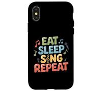 Eat Sleep Sing Repeat Vocalist Musician Performance Case for iPhone X/XS
