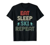 Eat Sleep Ski Repeat Skiing Lover Ice Ski Winter Sport T-Shirt