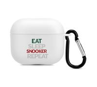 Eat. Sleep. Snooker. Repeat. Case Cover Compatible with AirPods 3 Protective Shell with Keychain