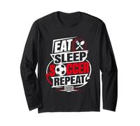 Eat Sleep Soccer Repeat Funny Sports Player Long Sleeve T-Shirt