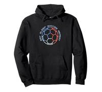 Eat Sleep Soccer Repeat Line Art Tricolor Ball Minimalist Pullover Hoodie