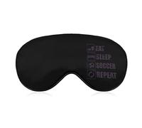 Eat Sleep Soccer Repeat Sleeping Mask with Adjustable Strap Soft Eye Cover Blackout Blindfold for Travel Relax Nap