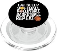 Eat Sleep Softball Volleyball Basketball Squad PopSockets PopGrip for MagSafe