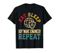 Eat Sleep Software Engineer Repeat Coding & Programming Tee T-Shirt
