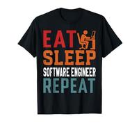 Eat Sleep Software Engineer Repeat Coding & Programming Tee T-Shirt