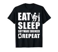 Eat Sleep Software Engineer Repeat Coding & Programming Tee T-Shirt
