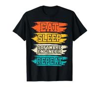 Eat Sleep Software Engineer Repeat Coding & Programming Tee T-Shirt