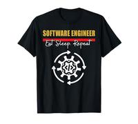 Eat Sleep Software Engineer Repeat Coding & Programming Tee T-Shirt