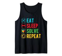 Eat Sleep Solve Puzzle Cube Repeat Cuber Speed Cubing 3x3 Tank Top