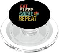 Eat Sleep Solve Repeat Speed Cubing Puzzle Cuber Cube PopSockets PopGrip for MagSafe