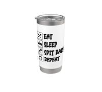 Eat Sleep Spit Bars Repeat Hip Hop Rapper Stainless Steel Insulated Tumbler
