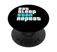 Eat Sleep Stan Repeat K-Pop Fandom Music Lover PopSockets Adhesive PopGrip