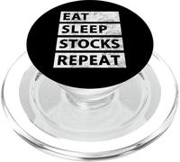 Eat Sleep Stocks Funny Stock Trading PopSockets PopGrip for MagSafe