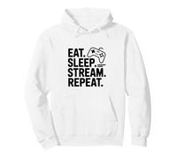 Eat Sleep Stream Repeat Gamer Lifestyle Pullover Hoodie