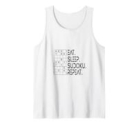 Eat Sleep Sudoku Repeat Puzzle Logic Brain Sports Puzzles Tank Top