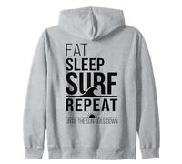Eat Sleep Surf Repeat Funny Surfer Beach Ocean Lifestyle Zip Hoodie
