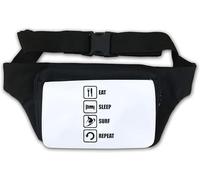 Eat Sleep Surf Repeat Surfer's Logo Waist Bag Fanny Pack White