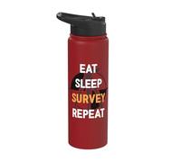 Eat Sleep Survey Repeat Land Surveyor Surveying Apparel Stainless Steel Insulated Water Bottle