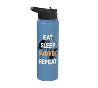 Eat Sleep Survey Repeat Land Surveyor Surveying Apparel Stainless Steel Insulated Water Bottle