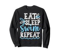 Eat Sleep Swim Repeat - Cute Swimming Design Sweatshirt
