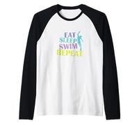 Eat Sleep Swim Repeat Scuba Diving Raglan Baseball Tee