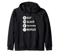 Eat Sleep Taekwondo Repeat Tae Kwon Do Apparel Zip Hoodie