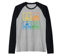 Eat Sleep Tai-Chi Repeat Tai Chi Raglan Baseball Tee