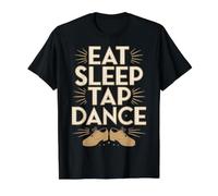 Eat Sleep Tap Dance Dancer Steps Rhythm Value Graphic T-Shirt, Men, Black, L
