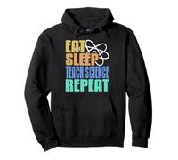 Eat Sleep Teach Science Repeat Funny Educator Saying Pullover Hoodie