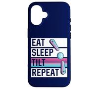 Eat Sleep Tilt Repeat Funny Vintage Retro Arcade Pinball Case for iPhone 16